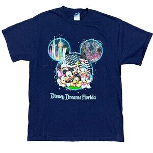 Vintage Y2K Disney Store Shirt Blue Disney Dreams Florida Men's Size Large